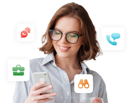 lady using mobile phone